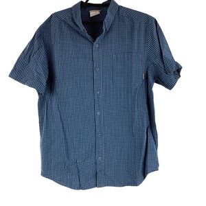 Columbia Men's Button Down Shirt Size M Blue Short Sleeve